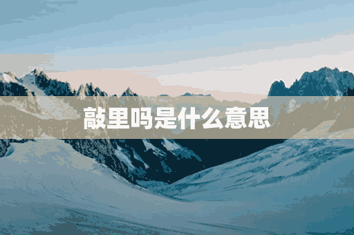 敲里吗是什么意思(敲里吗是什么意思山东话)